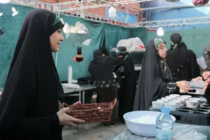 بازدید رئیس قوه قضائیه از موکب دخترانه حضرت نجمه
