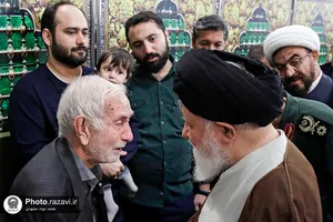مراسم وداع با پیکر شهید نیلفروشان در حرم مطهر رضوی