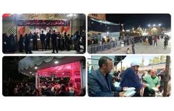 موکب‌های آستان حضرت حسین بن موسی الکاظم (ع) میزبان زائران مسیر وداع با «آقای شهید ایران» شدند