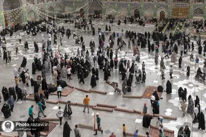بارش باران بهاری در حرم مطهر رضوی