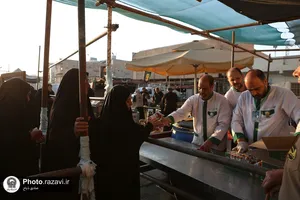 زائران حرم امامین عسکریین مهمان سفره امام رضا علیه&zwnj;السلام
