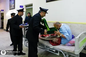 حضور خدام حرم مطهر رضوی در آسایشگاه جانبازان امام خمینی