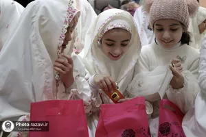 مراسم جشن تکلیف دختران عرب زبان در حرم مطهر رضوی