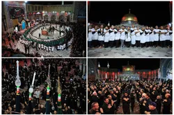 تلاقیِ دلتنگی‌ها در صحن قدس برای شهیدان کربلا؛ از شیروان تا خوزستان همه به سرزمین بهشت آمده اند
