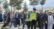 میزبانی عاشقانه بنابی‌ها از سفیران خورشید؛ اهتزاز پرچم رضوی در شهرستان بناب