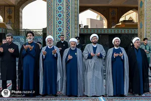 خطبه&zwnj;خوانی خدام بارگاه منور رضوی در چهلمین روز خاکسپاری رهبر شهید انقلاب