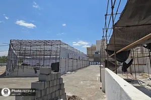آماده سازی موکب &laquo;دارالکرامه&raquo; امام رضا علیه&zwnj;السلام در خیابان شارستان