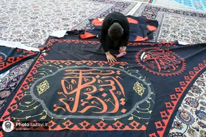 آماده سازی جایگاه مراسم خطبه &zwnj;خوانی شب عاشورا