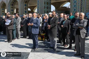 تشییع پیکر محمود فرشیدی در حرم مطهر رضوی