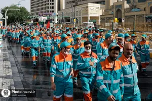مراسم اذن خدمت و تشرف نیروهای خدمات شهری به حرم مطهر رضوی