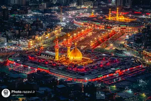 تصاویر هوایی از بین&zwnj;الحرمین در شب اربعین حسینی