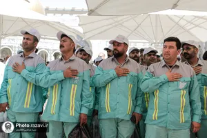 آیین اذن خدمت خادمین شهری در اربعین حسینی