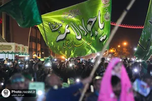 گلباران حرم مطهر رضوی در شب میلاد جوادالائمه(علیه&zwnj;السلام)