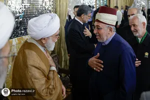 مراسم جشن عید ولادت پیامبر اکرم صلی&zwnj;الله&zwnj;و&zwnj;علیه&zwnj;وآله در تالار ولایت حرم مطهر رضوی 