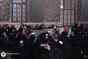 وداع با پیکرهای مطهر 12 شهید گمنام دفاع مقدس در مشهد