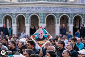 اجتماع مردمی محکومیت شهادت اسماعیل هنیه در حرم مطهر رضوی