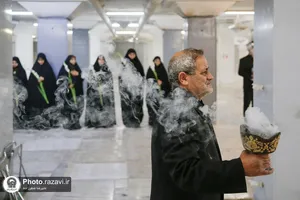 غبارروبی مزار شهدای عاشورایی حرم مطهر رضوی