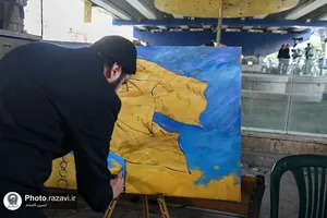 اجرای نقاشی &laquo;پرچم بر زمین نمی&zwnj;افتد&raquo; در میدان شهدای بیروت