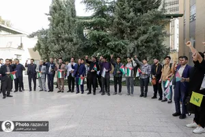 تجمع دانشجویان دانشگاه بین&zwnj;المللی امام رضا (ع) در اعتراض به جنایات رژیم صهیونیستی