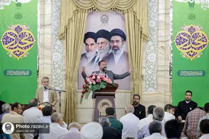 مراسم جشن عید ولادت پیامبر اکرم صلی&zwnj;الله&zwnj;و&zwnj;علیه&zwnj;وآله در تالار ولایت حرم مطهر رضوی 
