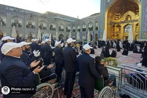 تشرف کاروان 1300 نفری زائران معلول سراسر کشور به حرم مطهر رضوی