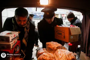 حضور خدام حرم مطهر رضوی در جمع نیروهای خدمت&zwnj;رسان شهر مشهد