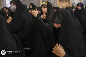 وداع با پیکر شهید سیدداوود بی&zwnj;طرف در حرم مطهر رضوی