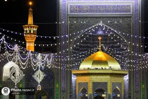 حال و هوای حرم مطهر رضوی در شب میلاد حضرت معصومه سلام الله علیها