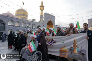 تشرف روحانیون نيروی زمینی سپاه پاسداران انقلاب اسلامی به حرم مطهر رضوی
