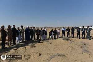 کاشت 7500 اصله نهال تاغ در روستای صمدآباد سرخس