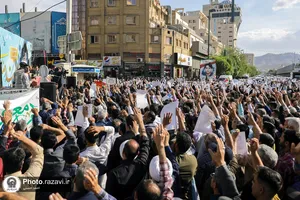 تشییع پیکر شهید غیرت &laquo;حمیدرضا الداغی&raquo; در حرم مطهر رضوی