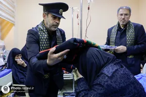 حضور کاروان سفیران امام رئوف علیه&zwnj;السلام در بیمارستان حضرت بتول شهر کوت