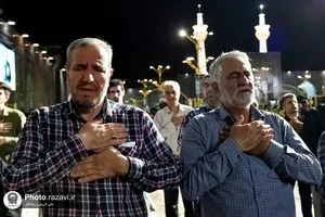 حال و هوای حرم مطهر رضوی در شب شهادت امام محمدباقر علیه السلام