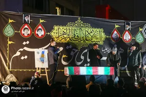 تشییع پیکر شهید گمنام دفاع مقدس در بلوار سجاد مشهد