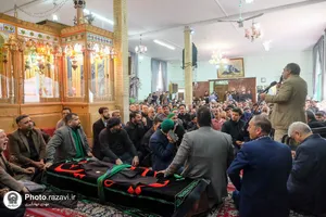 تشییع پیکر حاج سید رضا موید خراسانی در حرم مطهر رضوی