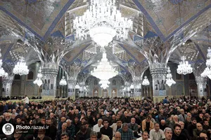 مراسم بزرگداشت آیت الله رئیسی در حرم مطهر رضوی