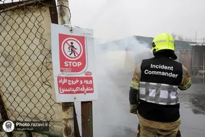 مانور آتش نشانی در شرکت صنایع غذایی رضوی