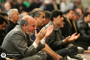 مراسم وداع با پیکر شهید مجید شخصی در حرم مطهر رضوی