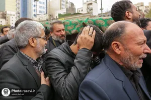 مراسم تشییع پیکر حاج سیدجعفر ماهرخسار در حرم مطهر رضوی