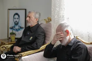حضور خدام حرم مطهر رضوی در منزل شهید علی&zwnj;اکبر ساکت