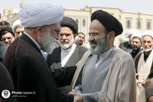 تشییع پیکر مرحوم سید جواد حجازی در حرم مطهر رضوی