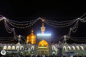 حال و هوای حرم مطهر رضوی در شب میلاد حضرت معصومه سلام الله علیها