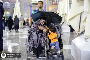 بارش باران بهاری در حرم مطهر رضوی
