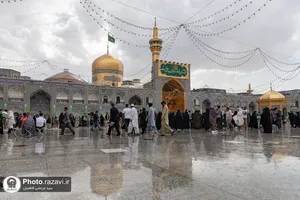 بارش باران بهاری در حرم مطهر رضوی