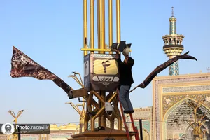 آماده سازی جایگاه مراسم خطبه &zwnj;خوانی شب عاشورا