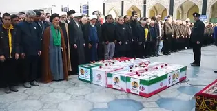 تشییع با شکوه ۴ شهید از مهدیه مشهد تا حرم مطهر رضوی