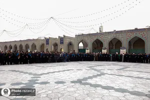 تشییع پیکر آیت&zwnj;الله امامی کاشانی در حرم مطهر رضوی