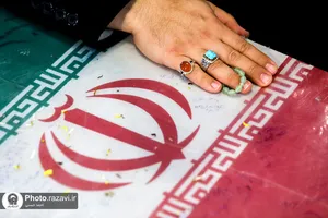 مراسم وداع با پیکر شهدای گمنام دفاع مقدس در حرم مطهر رضوی