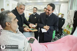حضور خدام حرم مطهر رضوی در آسایشگاه جانبازان
