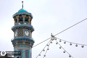 بارش برف در حرم مطهر رضوی